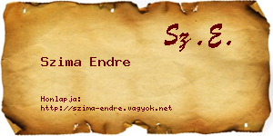Szima Endre névjegykártya